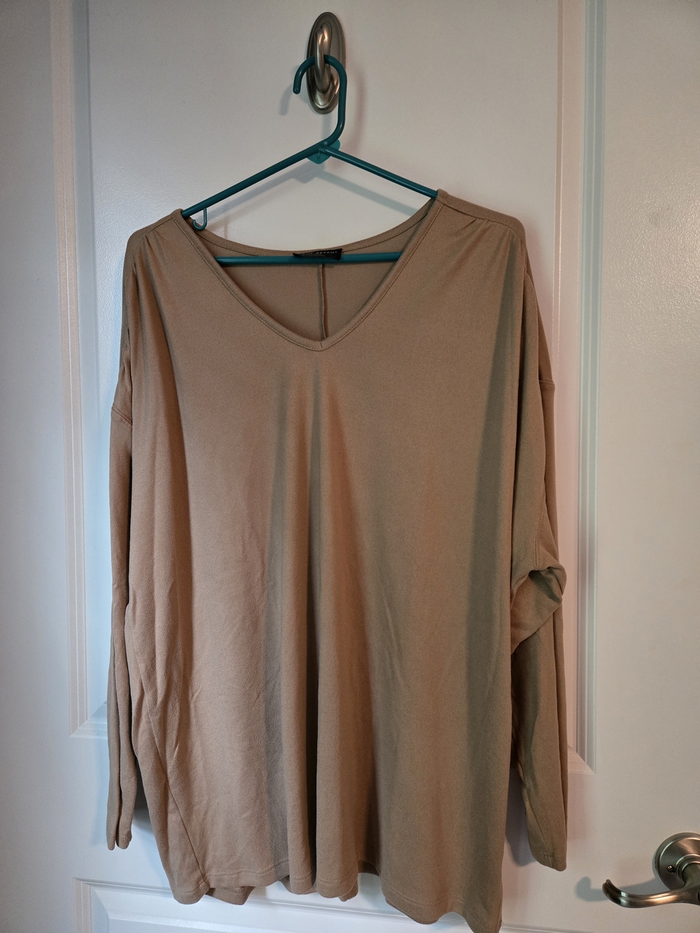 Lane Bryant Taupe V-Neck Long Sleeve Top